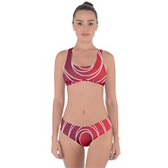 Background Circles Red Criss Cross Bikini Set by Wegoenart
