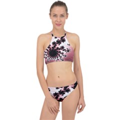 Fractal Pattern Pink Racer Front Bikini Set by Wegoenart