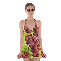 Grape Harvest Nature Figure Rustic Halter Dress Swimsuit  by Wegoenart