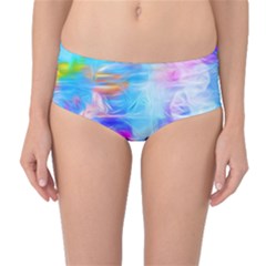 Background Drips Fluid Colorful Mid-waist Bikini Bottoms by Wegoenart