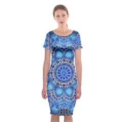Fractal Mandala Abstract Classic Short Sleeve Midi Dress