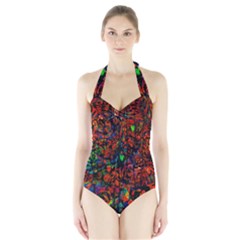Dance  Of The  Forest 1 Halter Swimsuit by Azure
