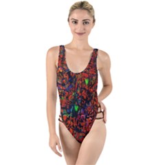 Dance  Of The  Forest 1 High Leg Strappy Swimsuit by Azure