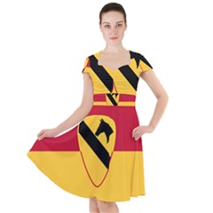 Flag Of United States Army 1st Cavalry Division Cap Sleeve Midi Dress by abbeyz71