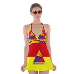 Flag Of U S  Army 1st Armored Division Halter Dress Swimsuit  by abbeyz71