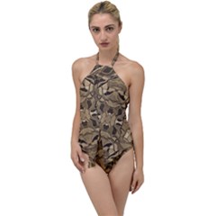 Abstract #8   I   Antiqued 6000 Go With The Flow One Piece Swimsuit by KesaliSkyeArt