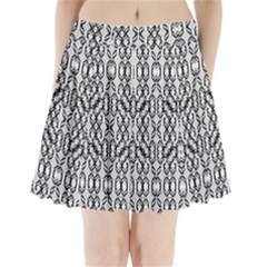 Black And White Intricate Modern Geometric Pattern Pleated Mini Skirt by dflcprintsclothing