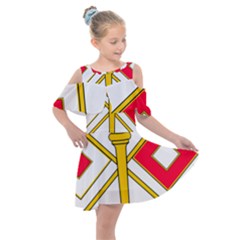 U S  Army Signal Corps Branch Insignia Kids  Shoulder Cutout Chiffon Dress by abbeyz71