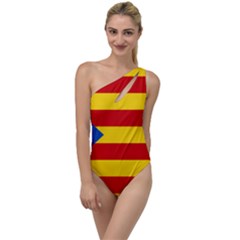 Blue Estelada Catalan Independence Flag To One Side Swimsuit by abbeyz71