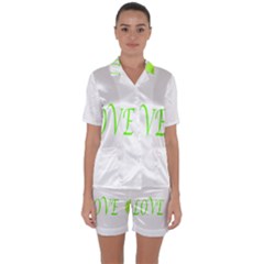 I Lovetennis Satin Short Sleeve Pyjamas Set by Greencreations