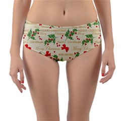 Christmas Paper Scrapbooking Reversible Mid-waist Bikini Bottoms by Pakrebo