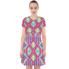 Checkerboard Squares Abstract Adorable In Chiffon Dress