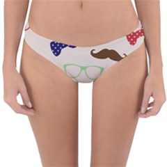 Moustache Hat Bowler Bowler Hat Reversible Hipster Bikini Bottoms by Pakrebo