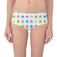 Star Pattern Design Decoration Mid-waist Bikini Bottoms by Pakrebo