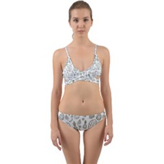 Tropical Pattern Wrap Around Bikini Set by Valentinaart