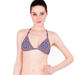 Purple Splat Fractal Art Bikini Top by Pakrebo