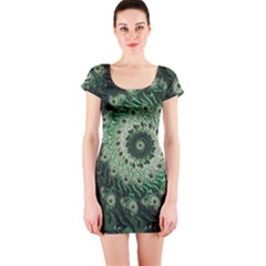 Fractal Art Spiral Mathematical Short Sleeve Bodycon Dress by Pakrebo