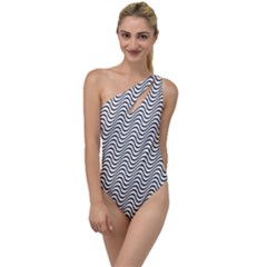 Wave Wave Lines Diagonal Seamless To One Side Swimsuit