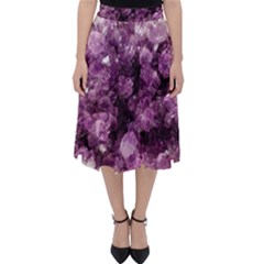 Amethyst Purple Violet Geode Slice Classic Midi Skirt by genx