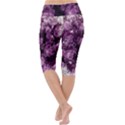 Amethyst purple violet Geode Slice Lightweight Velour Cropped Yoga Leggings View4