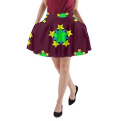 Pattern Star Vector Multi Color A-line Pocket Skirt by Pakrebo