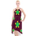 Pattern Star Vector Multi Color High-Low Halter Chiffon Dress  View1