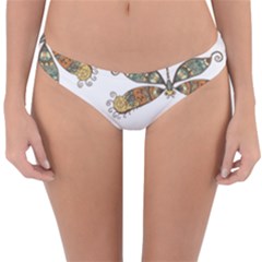 Pattern Dragonfly Background Reversible Hipster Bikini Bottoms by Pakrebo
