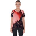 Sci Fi Red Fantasy Futuristic Cut Out Side Drop Tee View1