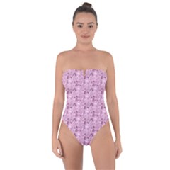 Texture Flower Background Pink Tie Back One Piece Swimsuit by Pakrebo