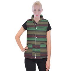 Stripes Green Red Yellow Grey Women s Button Up Vest by BrightVibesDesign