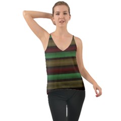 Stripes Green Red Yellow Grey Chiffon Cami by BrightVibesDesign