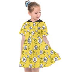 No Step On Snek Do Not Bubble Speech Pattern Yellow Background Meme Kids  Sailor Dress by snek