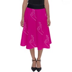 A-ok Perfect Handsign Maga Pro-trump Patriot On Pink Background Perfect Length Midi Skirt by snek