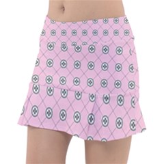 Kekistan Logo Pattern On Pink Background Tennis Skirt by snek