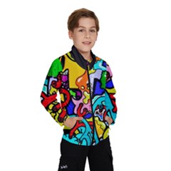 Graffiti Abstract With Colorful Tubes And Biology Artery Theme Windbreaker (kids) by genx