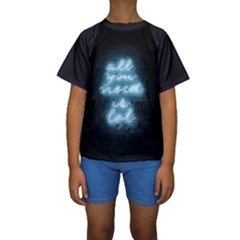 Party Night Bar Blue Neon Light Quote All You Need Is Lol Kids  Short Sleeve Swimwear by genx