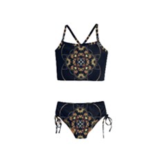 Fractal Stained Glass Ornate Girls  Tankini Swimsuit