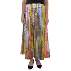 Stained Glass Window Colorful Flared Maxi Skirt