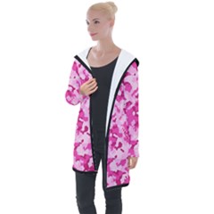 Standard Pink Camouflage Army Military Girl Funny Pattern Longline Hooded Cardigan by snek