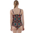 Stained Glass Pattern Texture Face Twist Front Tankini Set View2