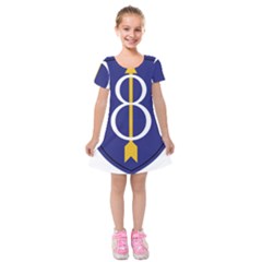 United States Army 8th Infantry Division Shoulder Sleeve Insignia Kids  Short Sleeve Velvet Dress by abbeyz71