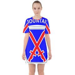 United States Army 10th Mountain Division Shoulder Sleeve Insignia Sixties Short Sleeve Mini Dress by abbeyz71