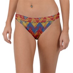 Aztec South American Pattern Zig Band Bikini Bottom by Alisyart