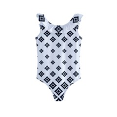 Concentric Halftone Wallpaper Kids  Frill Swimsuit by Alisyart