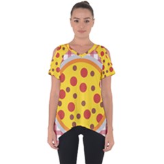 Pizza Table Pepperoni Sausage Cut Out Side Drop Tee by Pakrebo