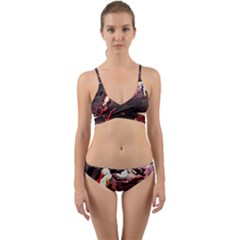 Texture Art Design Pattern Wrap Around Bikini Set by Pakrebo