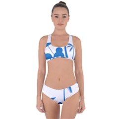 Fresh Blue Coconut Tree Criss Cross Bikini Set by Alisyart