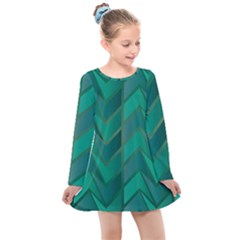 Geometric Background Kids  Long Sleeve Dress by Alisyart
