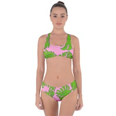 Leaves Tropical Plant Green Garden Criss Cross Bikini Set by Alisyart