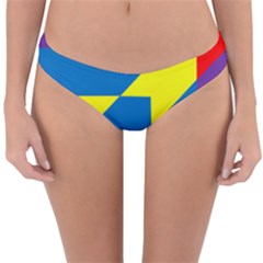 Colorful Red Yellow Blue Purple Reversible Hipster Bikini Bottoms by Mariart